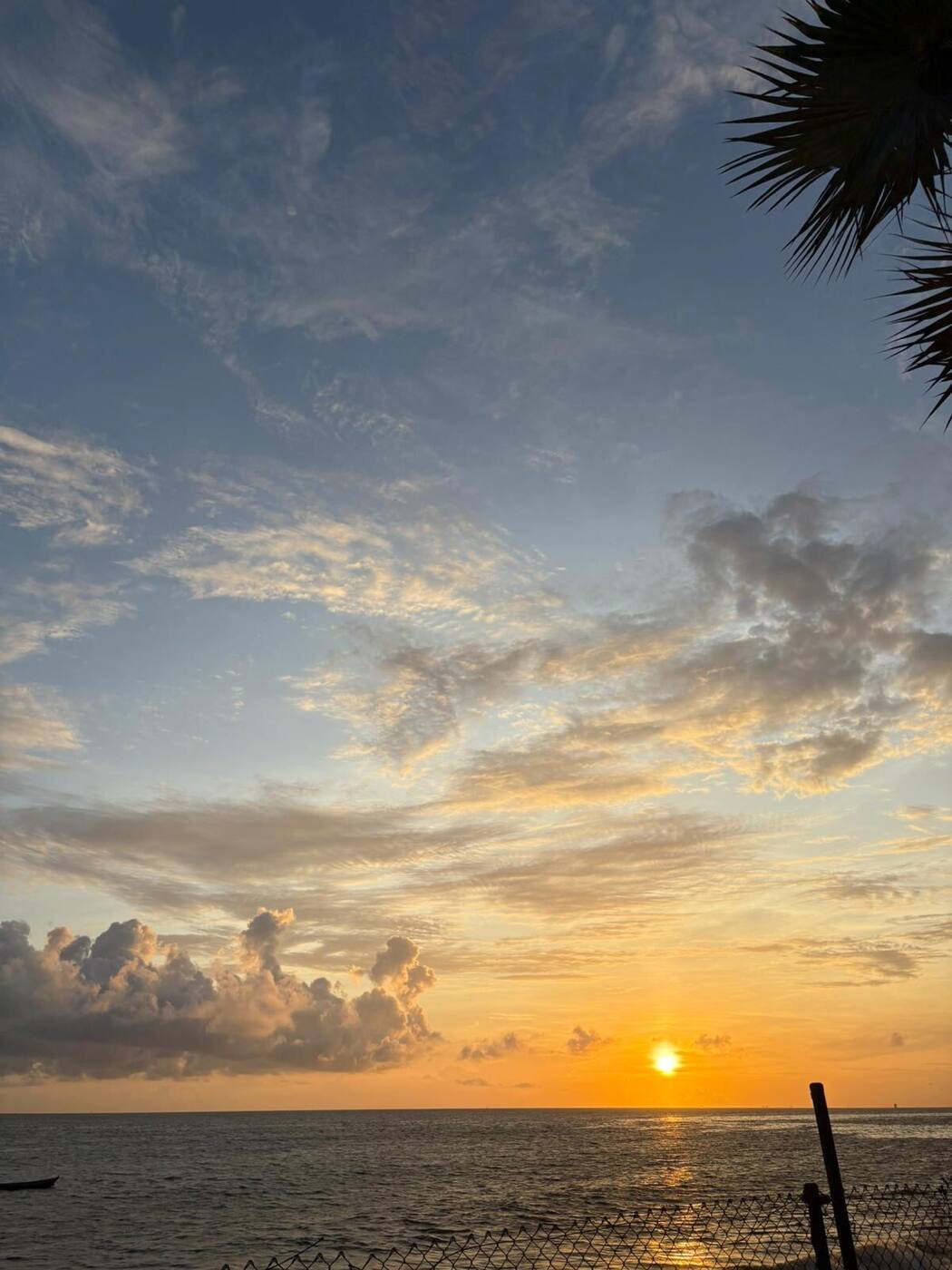 Sunset on the private beach
